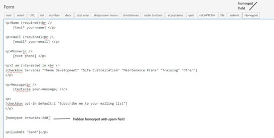 Contact Form 7 Honeypot